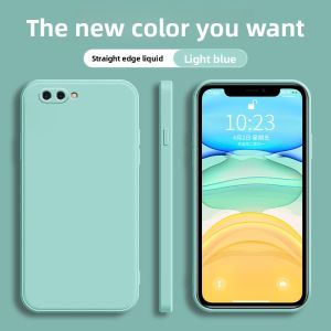 Liquid Silicone Phone Case for Oppo R11s R11 plus Straight Edge Anti-Fall Soft Shell Mens Womens Pure Color Customizable