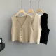 2024 Spring New Arrival MYS Chic Solid Color V-Neck Knit Sweater Vest Versatile Lazy Style Fashion Outerwear. 