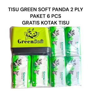 BEST PAKET HEMAT  Tisu Green Soft Panda isi 6 Pcs Gratis Kotak Tisu Termurah