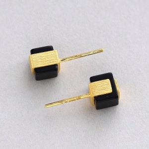 Chow Sang Sang 周生生 g* Collection 999.9 24K Pure Gold Chalcedony Earrings 86725E