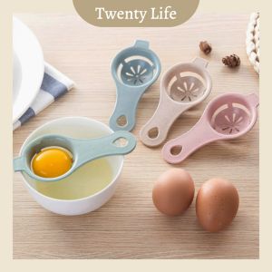 Twentylife Egg Yolk Filter Egg White Isolator Egg White Separator Kitchen Accessories Long Handle Plastic Leaking Egg White Tool White Yolk Filtration Isolation Eggs Dividers Baking Cooking
