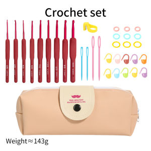 9/37pcs Ergonomic crochet hook set Extra Long Kit Crochet Needles Knitting Crochet Tricot Accessories for Beginners Comfortable
