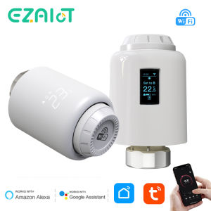 Tuya Smart Home WiFi Radiator Valve TRV Heating Thermostat Actuator Programmable Temperature Controller Alexa Google Home Voice