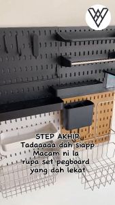 Pegboard Storage Organizer Hole Board Phone Holder & Shelf Hanging Rack Suitable w IKEA SKADIS Storage Organizer DIY 洞洞板