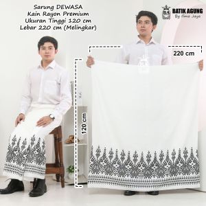 [SARUNG PUTIH] Sarung Warna Putih Dewasa Motif Terbaru Bahan Rayon Jumbo Ukuran Besar Bisa COD Sarung Putih Sholat Santri Santriwati Sarung Anak Pondok Pesantren Pusat Grosir Sarung Batik Pekalongan