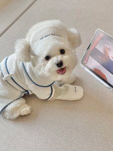 Hotel Style Pet Bathrobe Towel INS Photo Props Dog Sleepwear Bichon Teddy Dog Clothing Accessories Tagkita Brand Other Style