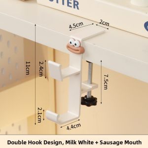 Stable Card Clamping Desk Hook Primary School Students Bookbag Desk Edge Hanging Hook Office Desktop Hook Simplistic Design