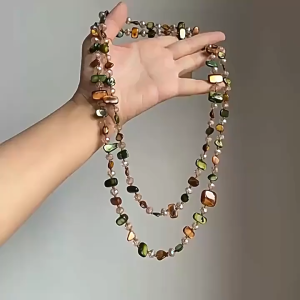VÒNG CỔ  DÂY CHUYỀN CHUỖI HẠT NGŨ SẮC DÀI PHONG CÁCH BOHEMIAN TẶNG HỘP ĐỰNG