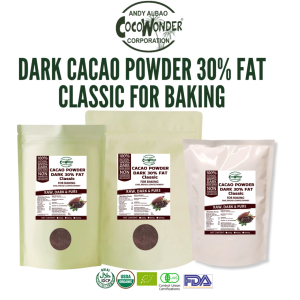 DARK CACAO POWDER 30% FAT CLASSIC  -  FOR BAKING | COCOWONDER | 100% CERTIFIED ORGANIC