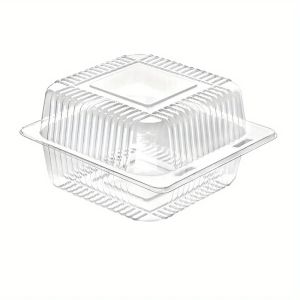 50PCS Transparent Plastic Cake Box Dessert Bread Fruit Salad Birthday Wedding Party Restaurant Household Disposable Food Box