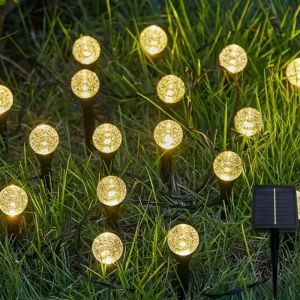 1PC5M10LED/8M20LED กันน้ํากลางแจ้ง Solar Bubble Ball GROUND Plug Light 8 โหมดใช้สําหรับสนามหญ้าตกแต่งสวน
