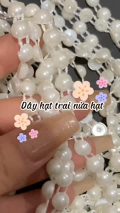 Dây hạt trai dẹt 8mm (nửa hạt)