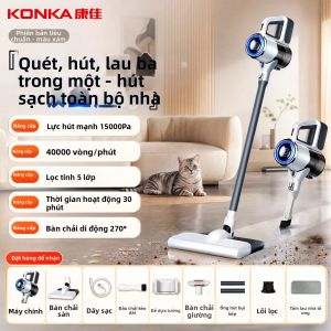 KONKA | Máy Hút Bụi Lau Nhà Cầm Tay Không Dây Lực Hút Cao 2-in-1 Cho Lông Thú Cưng và Ô Tô