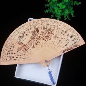 Ancient Style Folding Fan Sandalwood Hollow Female