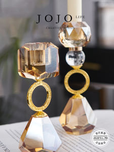 Modern Simplicity Crystal Champagne Color Candlestick Home Decoration JOJOS L. PD Lawsuit Branch Candle from China