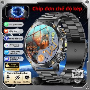 Đồng Hồ Thông Minh Quân Sự 2025 Với Pin 1000mAh Đèn LED Chống Nước IP68 Màn Hình Nhịp Tim Thiết Bị Theo Dõi Thể Dục Thể Thao Dành Cho Nam
