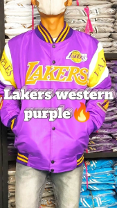 HAPPY  Basketball Varsity Los Angeles Lakers Purple Full Bordir  Edisi Terbaru