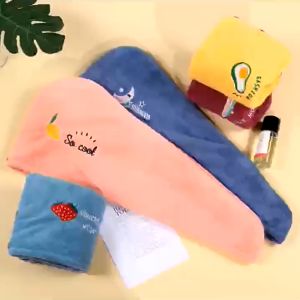 BF-C931 Handuk Keramas Pengering Rambut Wanita Karakter Bahan Microfiber Cepat Kering / Handuk