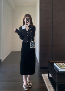 High Waist Velvet Skirt Midi Length Womens Black Dress Quality Commute Style Straight Tube Skirt H-Line Pure Color