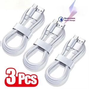 3PCS Type C Super Fast Charging Cable Data Cord For Samsung Huawei Xiaomi Redmi Quick Charing USB C Cables