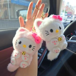 LDCX | New Kitty Black Skin Long Tail Plush Bag Charm - Cute Kawaii Keychain Soft Stuffed Animal Keyring Car Accessory Gift for He