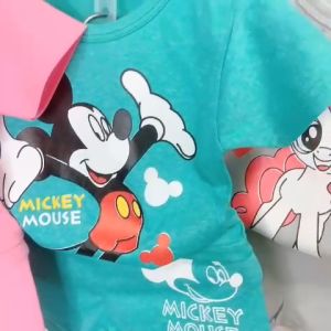 Bộ quần áo cọc tay mùa hè in hoạt hình ngộ nghĩnh cho bé