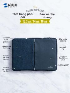 Sanwa Supply | Shockproof Portable Laptop Sleeve Handbag