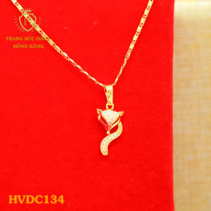 Vòng Cổ Nữ Dây Chuyền Nữ Mặt Hồ Ly Đính Đá Titan Xi Mạ Vàng Thật 10k 18k 24k Cao Cấp (Không Bị Đen) - Trang Sức Hava Hong Kong Phong Cách Thời Trang