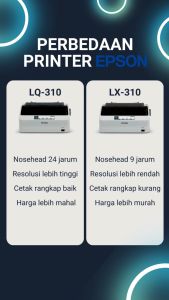 Printer Epson Impact Dot Matrix LQ-310 LX-310 rangkap 2 3 4