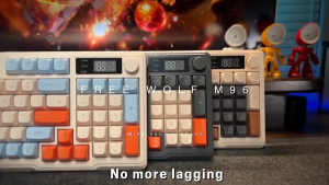 FREE WOLF M96 Wireless Mechanical Keyboard – Bluetooth/2.4G Dual Mode Gradient Keycaps OLED Screen Long Battery Life