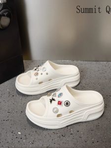 Summit Queen Fashionable Thick Bottom Open Toe Summer Outdoor Wear Breathable Pure Color Hole Hole Shoes Casual Style EVA Material