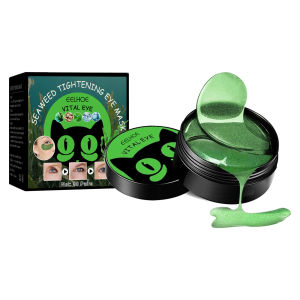 Eelhoe Seaweed Firming Eye Mask Lifting Anti-wrinkle Moisturizing Tightening Eye Patches Anti-aging Removes Dark Circle Improve Around Eye Fine Line Brighten Firming Eye Care Gel Crystal Green Eye Mask(30pairs/box)