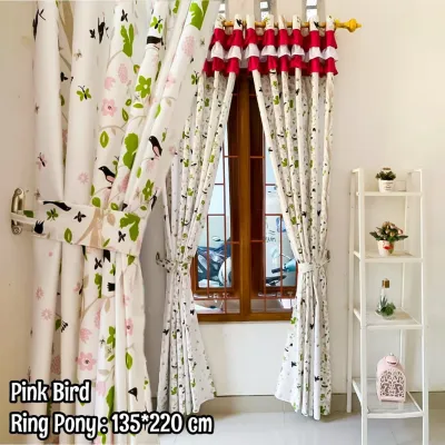 Gorden Rumbai Poni Pintu Dan Jendela Smokring 12 Ukuran 135x220
