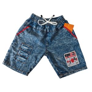 Baju Anak Laki Laki Usia 1 - 9 tahun Setelan Kaos Distro Merah Kuning Kunyit Tosca Lime Sage Denim Dusty Rose Hitam dan Celana Pendek Jeans Ripped Sobek Bendera Warna Snow Blue