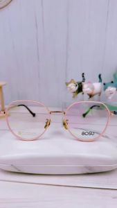 กรอบแว่นตา BOSU รุ่น 22207 - C2 เต็มกรอบสีโอรส วัสดุ Titanium น้ำหนักเบา ใส่สบาย