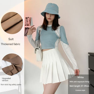 Pleated Skirt  Women Y2k Clothing High Waist Black  A-Line Korean Preppy Style Mini  Skort Skirts
