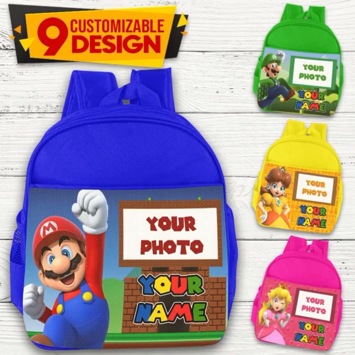 Personalized Kids Backpack Super mario Changeable Name and Character Gift  Ideas Cartoon Kiddie Bags Lazada PH
