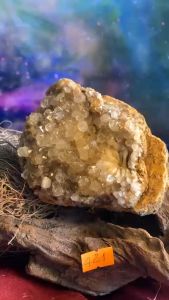 Cụm đá Thạch Anh vàng pha lê Lemurian trong suốt lắp lánh tự nhiên năng lượng vũ Lemurian mã 421