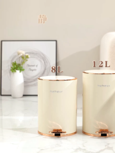 20L Trash Can Metal Pedal Closing Dust Bin - Odor Control Durable & Stylish Trash Can for Home & Office