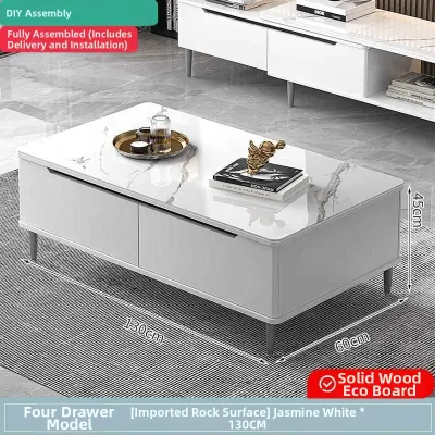 Elegant Modern Solid Stone Tea Table