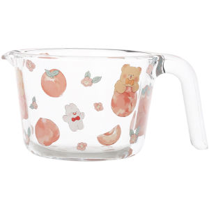 LOTUS BLUE | Glass Measuring Cup Egg Beating Bowl Microwave Safe