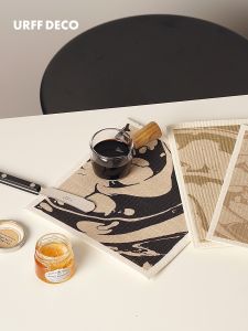 URFF DECO Patent Retro Checkered Cloth Strong Absorbency Eco-Friendly Wood Pulp Cotton Reusable Kitchen Cleaning Towel