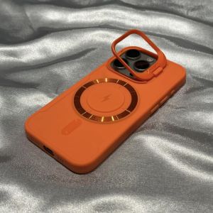 For Magsafe Phone Case For iPhone 17 Pro Max 16 12 11 14 13 15 Pro Max Lens Holder Ring Magnetic Bumper Matte Shockproof Cover