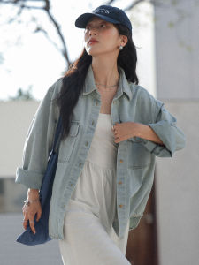 Summer Vintage Style Light Blue Denim Shirt