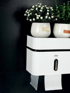 Wall-Mounted No Drill Double Layer Tissue Holder