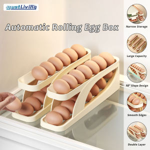 เดาจอง 1 ชิ้น 2 ชั้น ถาดไข่ออแกไนเซอร์ จัดเก็บไข่ จัดที่ ใส่ไข่พลาสติก กล่องไข่ แบบเลื่อนได้ สำหรับประตูด้านข้างของตู้เย็น ใส่ไข่อัตโนมัติ คู่เคาน์เตอร์ ห้องครัว ป้องกันการหล่นบนตัว จัดระเบียบไข่