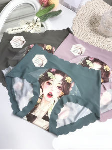 plus Size Comfortable Pure Cotton Triangle Underwear Womens High Waist Seamless Briefs Breathable High Waist Panties