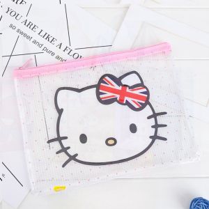 Cute Cartoon Childrens School Bag A4 Canvas Handheld Study Bag Tote Bag for Elementary Students File Storage Business Bag