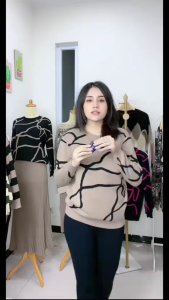 Sweater Rajut Wanita Motif Petir Best seller