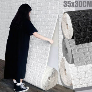 Peel and Stick Wall Stickers Stereo Waterproof Wallpaper in Roll Removable European Style Brick Wall Art Home Decoration Items